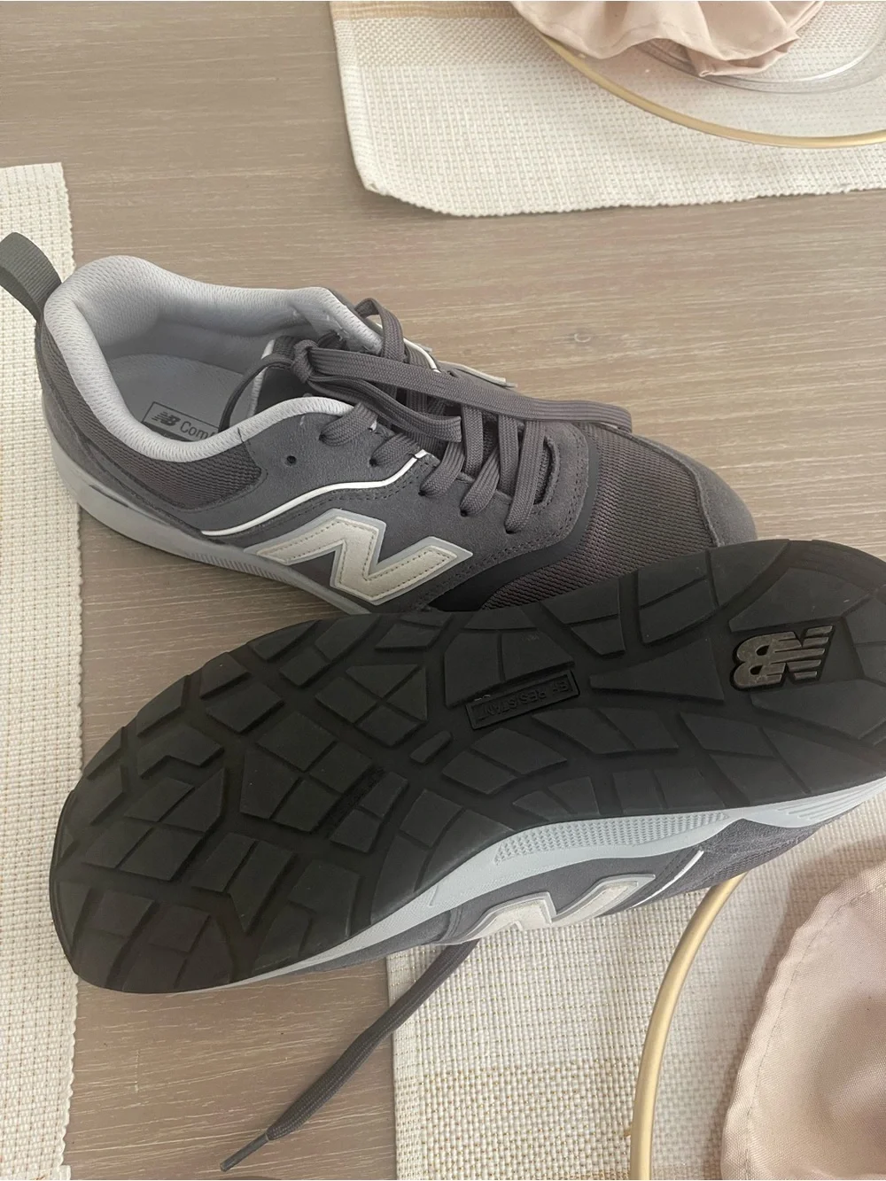 New Balance Men’s Dark Gray Steel Toe Sneakers